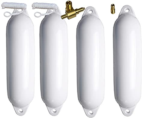 MOTIVEX Komplettset 4er-Set Fender mit 4 Fenderleinen, 1 Ersatzventil und 1 Ventiladapter
