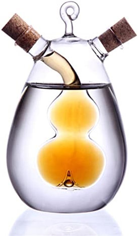 WMDSYGD Cuisine Cuisson 2 en 1 Pots d'huile créative Verre Condiment Bouteilles Sauce scellés Sauce vinaigre Pot Bouteille Huile d'olive pulvérisateur Sauce Bouteilles Bouteilles d'huile de Cuisson