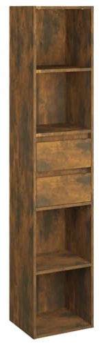 vidaXL Bücherregal, Bücherschrank mit viel Stauraum, Standregal für Schlafzimmer Wohnzimmer Büro, Büroregal Aktenregal Regal, Räuchereiche