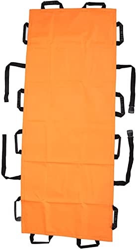 CHALKSEA Barella Pieghevole Semplice, Barella Pieghevole A 12 Mani Impugnatura Confortevole Nylon Elastico Durevole Portatile per Lavori di Emergenza per I Pazienti, Regalo di Recupero,Arancia