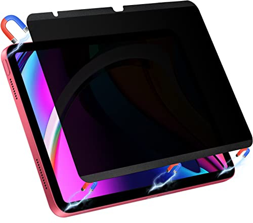 Peslv Magnetic Privacy Screen Protector for iPad 10th 2022 10.9 & iPad 11th A16 2025 11, Removable Anti Blue Light Glare Spy Private Filter, High Sensitive Bubble-Free Black Security Screen