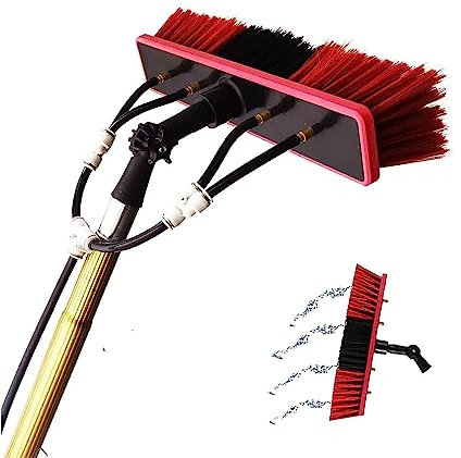 Witriolik Wash Spazzolone Kit Spazzola Vetri,Spazzola Telescopica Alimentata ad Acqua Per Pulizia di Pannelli Fotovoltaici e Solari Kit di Pulizia Telescopico Il palo Spazzola Lavaggio Camion