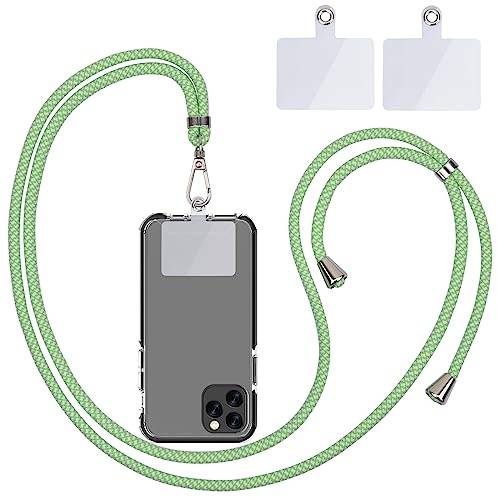 Linkbro Handykette Universal, Handy Lanyard, Universelles Handy um den Hals hängend mit Pad Handy Lanyard, verstellbar und abnehmbar. (1Blaue und weiße Streifen)