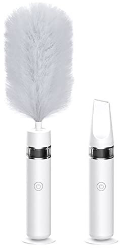 XYY 3 in 1 Spolverino Elettrico aspirapolvere auto, Spolverino Elettrico Ricaricabile 360° Rauotabile Duster Spazzole per Pulire con prolunghe per casa, ufficio, Auto