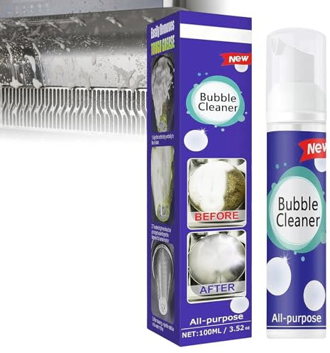 Bubble Cleaner Foam,Starke Fettreinigung,100ml Beedac Schaumreiniger,All-Purpose Bubble Cleaner,Foaming Heavy Oil Stain Cleaner,Kitchen Bubble Cleaner Spray,All Purpose Rinse Free Cleaning Spray