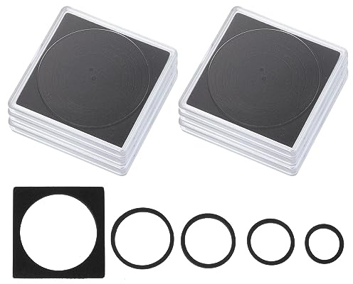 PATIKIL Coin Snap Holder, 6 Paquetes Silver Dollar Coin Holders For Collectors Coin Case con Espuma Junta Cuadrado Ajuste 20/25/30/35/40 mm Monedas, Transparente Negro
