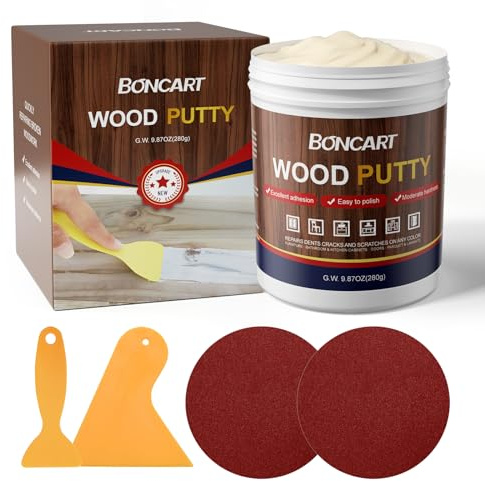 BONCART Wood Filler,Wood Putty,White Oak Wood Filler,9.87 Ounce Wood Filler Paintable Wood Filler,Wood Furniture Repair kit,Quickly Repair Any Broken and defective Wooden Furniture