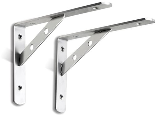 2 pezzi Staffa a triangolo in acciaio inox Reggimensola mensola a parete supporto mensola staffa di fissaggio Spessore 4 mm Reggi Mensola da Muro,con Accessori Montaggio (140mm×200mm)