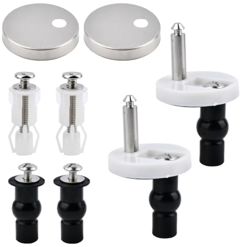 FINZOO 6PCS Toilet Seat Fixings Universal,Quick Release Toilet Seat Fittings,Toilet Seat Expanding Rubber Screws Kit for Toilet Blind Holes