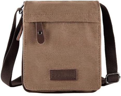 Sechunk Kleine Umhängetasche aus Segeltuch im Vintage-Stil für Herren & Damen,für Outdoor,Camping,Reisen,Arbeiten,täglicher Gebrauch