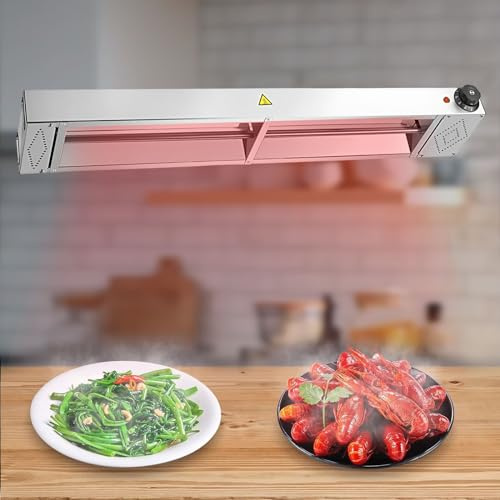 BOVDC Lampada Riscaldante Cucina Temperatura Regolabile 30-85°C(90cm) | Sospeso Lampade Scaldavivande Cucina, Acciaio Inossidabile Lampada Riscaldante per Alimenti per Cucine, Buffet e Hotel