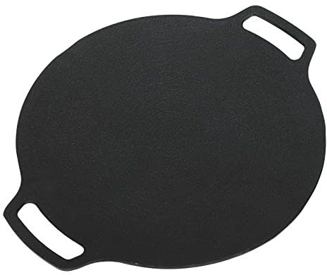 Poêle à Griller Coréenne, Plaque de Barbecue à Double Poignée, Poêle à Griller Ronde Antiadhésive, Poêles D'extérieur Plaque Poêle pour Les Crêpes à Viande de Camping en Plein