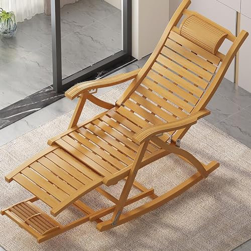 BEOTAY Liegestuhl Holz,Strandliege Klappbar Leicht,Relaxliege Garten Mit Fußmassage,5 Gänge Einstellbar,Tragbar Kippliege,Liegestühle Für Deck, Terrasse,Hof,441Pfund,A