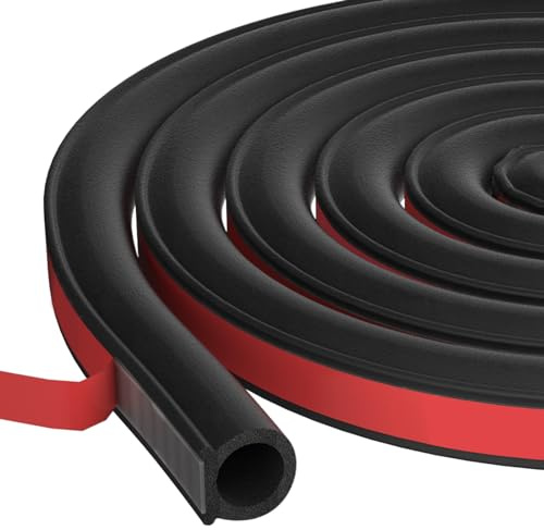 Symyda Automotive Weather Stripping Car Door Seal, D-Shape Car Door Rubber Seal Strip, Universal Self Adhesive Auto Car Door Weather Stripping,for Car Window and Cover Trunk(19 * 19mm3.05M//10 feet)
