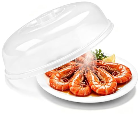 Microwave Plate Covers, 20cm Ventilated Microwave Food Plate Dish Cover Microwave Splatter Cover Transparent Plastic Food Covers Prevent Splashes for Microwave Cooking
