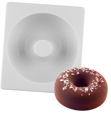 PHENOFICE 2pièces Moule à Donuts Silicone Outils De Boulangerie Pour Gâteaux Pour Cuisine Maison Et Pâtisserie Blanc