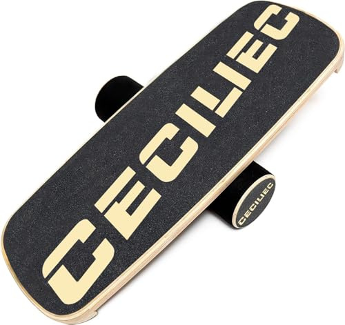 Balance Board Trainer, Roller Board Wooden Fitness Trainer Board For Exercise, Athletic Training and Board Sports, Fun Workout Equipment For Balance, Stability and Improving Core Strength