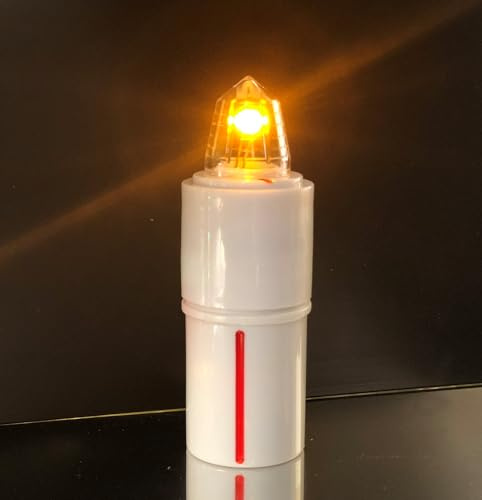 Generico LUCE GIALLO FISSA - LUMINO ELETTRONICO VOTIVO PER CIMITERO - EXTRADURATA BATTERIA | Candele led a batteria per cimitero. (LUMINO GRANDE PER LOCULO | Durata: 9 mesi)