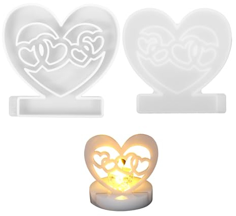 Stampo in silicone a forma di cuore,Stampi in silicone per colata di candela,Nuove idee in gesso in silicone, stampo in silicone combinato,Stampi per gesso in resina epossidica per colata