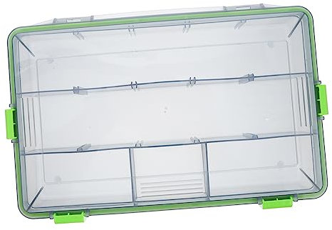 ibasenice Angelkoffer Aufbewahrungsbox Großformat mit 13 Fächern aus Kunststoff Stoßfest für Angelzubehör Köder Haken Kasten Multifunktional für Angler und Outdoor