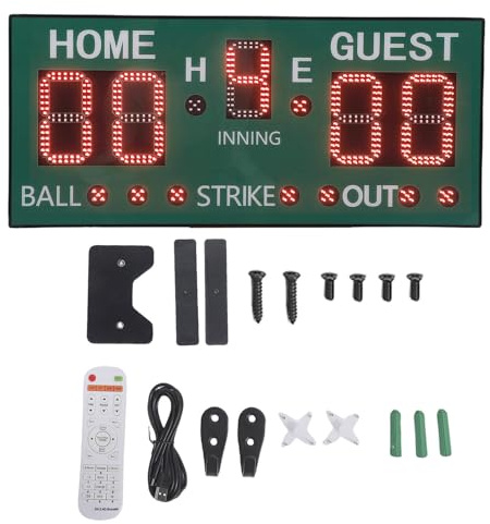 YWBL-WH Elektronische Basketball -Anzeigetafel Tragbare Digitale Anzeigetafel mit Remote LED -Score -Keeper für Cornhole Basketball Tischtennis