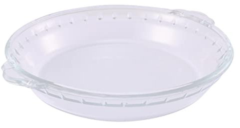 Alipis Glass Pie Plate Baking Dish 9-inch Tempered Glass Microwave Oven Safe Bakeware for Household Kitchen Cooking