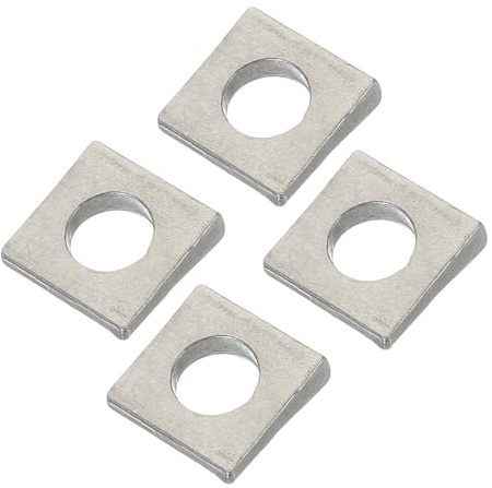 PATIKIL 4Pezzi Rondelle Quadrate Smussate M10 Spessore Da 2 A 5.3mm Argento | Rondelle A Cuneo In Acciaio Inossidabile 304, Per Livellamento Hardware Di Fissaggio
