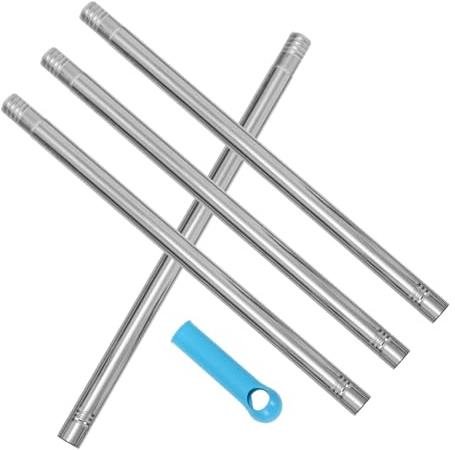 Veemoon Metal Broom Handle Replacement Pole 137cm Long Four-section Broomstick Grip for Floor Cleaning and Sweeping, Suitable for Mop and Push Broom Use, Random Color