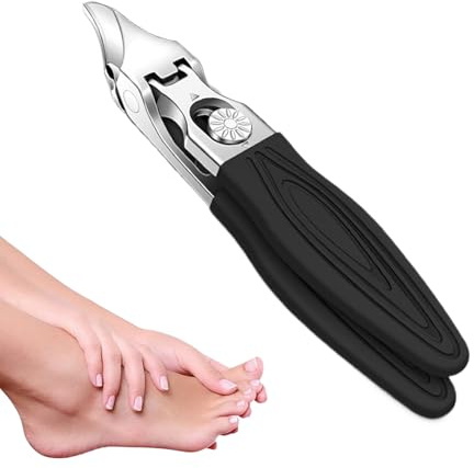 Cortauñas Cortacutículas con Punta Biselada | Herramienta Antisalpicaduras para y Cuidado de Uñas de los Pies Unisex Adultos Mayores Viaje
