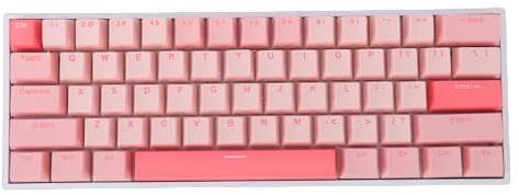 Dpofirs Drahtlose Mechanische RGB Tastatur mit 61 Tasten |3 Modus Verbindung, Hot Swap fähige Blaue Schalter und 16M Farb Hintergrundbeleuchtung (PINK)