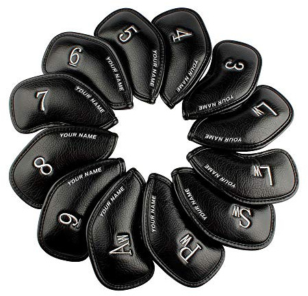 CRAFTSMAN GOLF 12pcs Thick Synthetic Leather Golf Iron Head Covers Set Headcover Fit All Brands alao Available for Custom Version