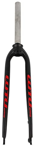 FKXSXAZ Fourche Rigide pour VTT 26/27,5/29 Pouces, en Alliage d'aluminium, Filetage Droit 1-1/8'', Frein à Disque Avant, Blocage Rapide 9 mm (Couleur : Rouge, Taille 29 Pouces)