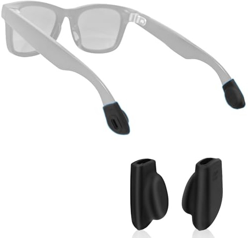 Anti-Slip Eyeglass Behind Ear Grip for Ray-Ban Meta Wayfarer/Skyler/Headliner & Gen Glasses Arm Accessories, Silicone Eyeglass Retainers Comfortable Ear Cushion (Black)