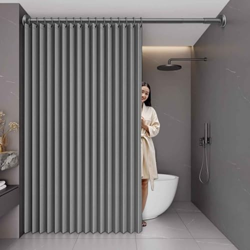 Privacy Pleated Folding Door Blinds with Magnetic Closure, Room Darkening Shades for Home, Adjustable Teles Rod, Closet Door Cover, W 300*H 200cm