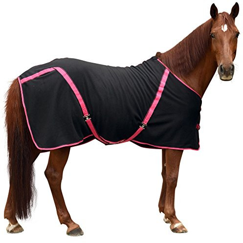 Kerbl 328685 Fleecedecke Classic, Strawberry eingefasst, schwarz