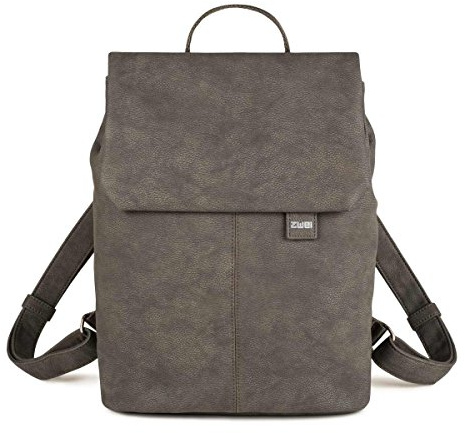 Zwei Damen City-Rucksack Mademoiselle.M MR13 Tagesrucksack 7 Liter, gepolstertes Laptopfach, Magnet-Verschlussklappe, Hauptfach mit Reißverschluss, Rückenpolsterung, klassisch-elegant (nubuk-stone)