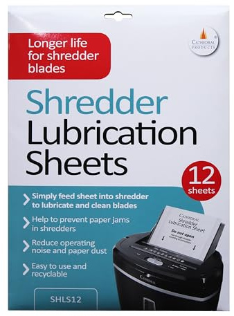 Cathedral Products Lot de 12 feuilles de lubrification pour déchiqueteuse – Excellente alternative à l'huile salissante
