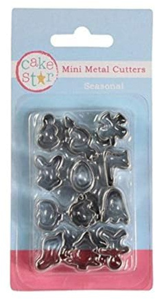 Cake Star Mini Metal Seasonal Cutters - 12 piece - Christmas Valentines Easter Halloween