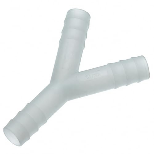 Fittingteile - Y-Schlauchverbinder aus Kunststoff PVDF für Lebensmittel bis 10 bar (Ausführung: Y-Verbinder - Schlauch Ø innen: 10 mm)