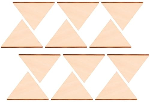 60 Stück Leere Dreieck Holzausschnitte Dreieck Holzscheiben DIY Malerei Holzstücke Holz Verzierungen Dekoration Ornamente für DIY Handwerk Herstellung Lieferungen