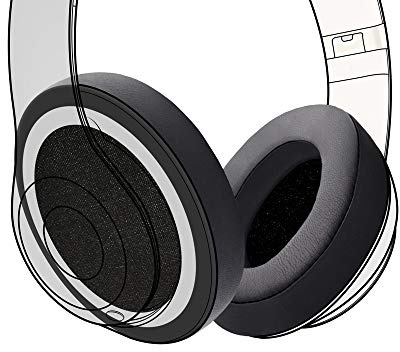 Earpadz Replacement for Beats Studio 3 and Studio 2 Ear Pads, Protein Leather Headphone Cushions (Midnight, Black, 1 Pair)