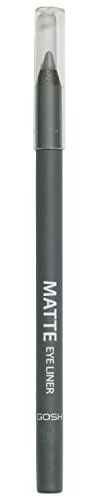 GOSH Matte Eyeliner in intensivem Schwarz I cremig weiche Textur für einfaches Auftragen I hohe Deckkraft, ideal für Smokey Eyes I perfekt zu Maskara I vegan & parfümfrei I 017 Classic Grey