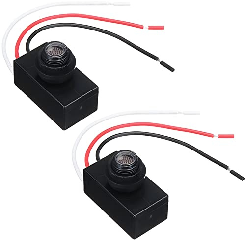 2 Pack DC 8-50V Dusk to Dawn Photocell Switch - Auto ON Off Light Sensor Control for 12V-48V Lighting System