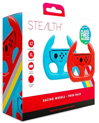 STEALTH Red & Blue Joy-Con Racing Wheels Compatible with Nintendo Switch Twin Pack