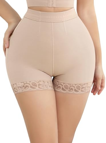 KELLYLEE Fajas Colombianas Butt Lifter Panties Seamless Shapewear Tummy Control Shorts Girdles for Women Extra Firm Thigh Slimmers Stomach Body Shaper Post Partum Underwear Tummy Shaper Beige XS