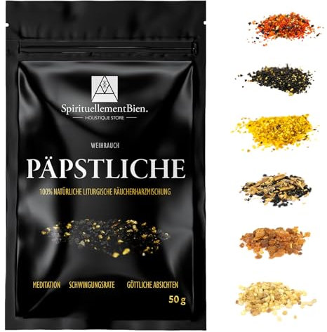 Incenso Pontificale in Grani resina 100% Naturale incenso Religioso cristiano per incensiere o Brucia Profumo senza Oli Essenziali 50 GR Incenso Purificazione - Frequenza Vibratoria - Meditazione