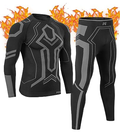 MEETWEE Biancheria Intima Termica Invernale da Uomo Intimo Termico Uomo Traspirante Asciugatura Rapida Set Autunno e Inverno attività Outdoor Uomo Sci Basket Running Warm Set