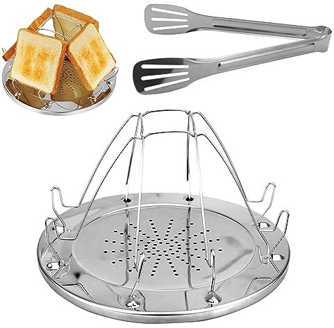 Tostapane da campeggio per fornelli Pieghevole Tostapane Campeggio tostapane Pieghevole con Supporto Pieghevole poroso per Fornelli A Gas, Outdoor, Picnic, Viaggi, Case Mobili