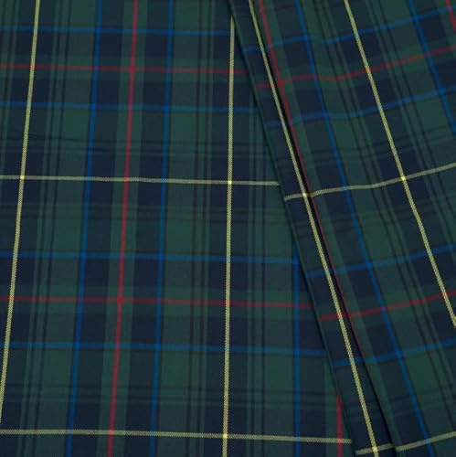 Stoffkontor Modestoff Dekostoff Schottenkaro Stoff - Meterware, Farbe Grün-Blau - zum Nähen von Jacken, Hosen, Röcken, Deko UVM.