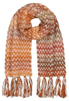 Barts Nicole Schal Winterschal Damenschal Damen - Streifenschal Strickschal mit Fransen Winter Herbst-Winter - One Size apricot